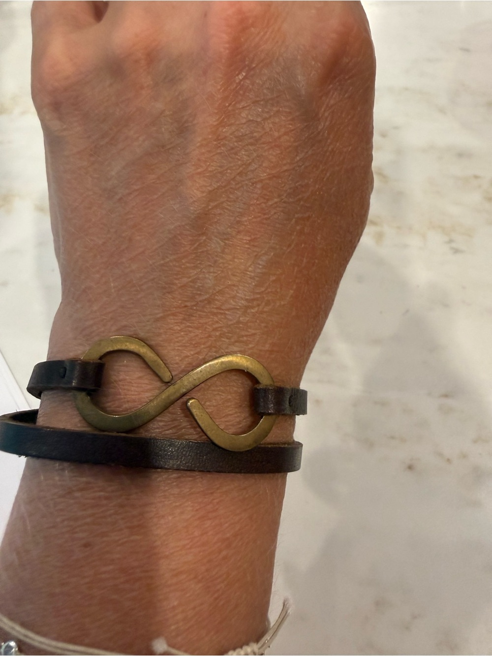 Infinity Leather Wrap Bracelet - Black